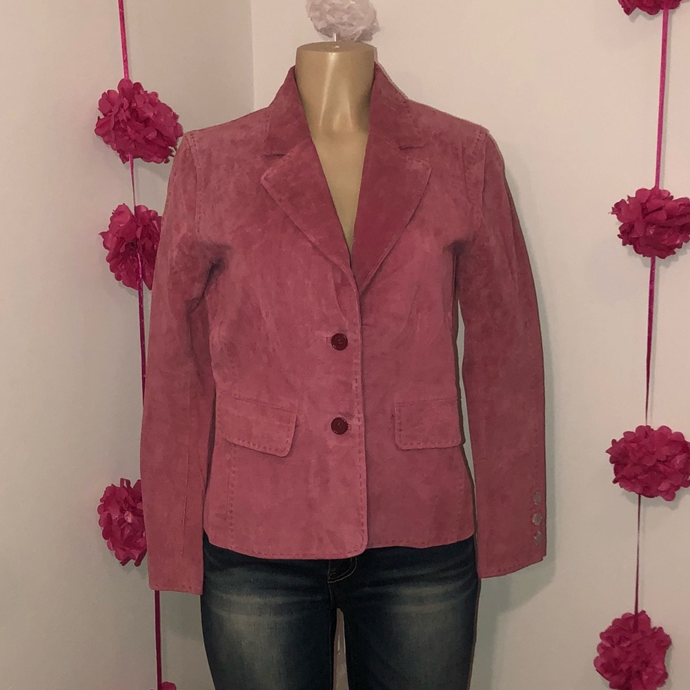 Rosé Leather Blazer